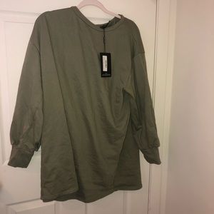 Green/olive oversized hoodie dress